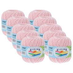 Пряжа Alpina Lena, 100 % хлопок, 50 г, 280 м, 10 шт., №21 св.розовый