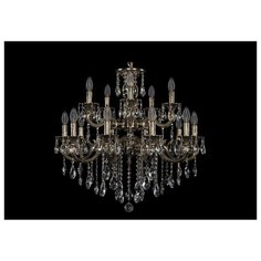 Люстра Bohemia Ivele Crystal 1722 1722/10+5/250/B/GB, E14, 600 Вт