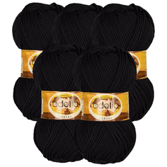 Пряжа Adelia Aria, 100 % акрил, 100 г, 100 м, 5 шт., 01 черный