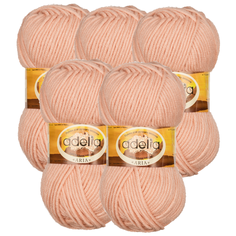 Пряжа Adelia Aria, 100 % акрил, 100 г, 100 м, 5 шт., 04 персиковый