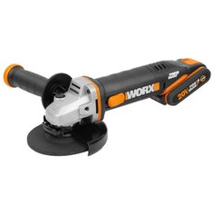 УШМ аккумуляторная Worx WX803 2.0Ач х1 + 4.0Ач х1 кейс, 20 В, 125 мм, Worx PowerShare