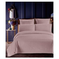 Постельное белье 1.5-спальное COTTONIKA Stripe, сатин розовый