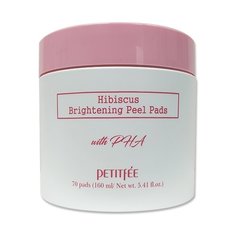 Petitfee пилинг-пады осветляющие Hibiscus Brightening Peel Pads с гибискусом и дамасской розой 70 шт.