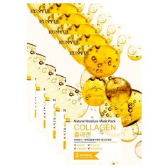 Eunyul тканевая маска Natural Moisture Mask Pack с коллагеном, 22 мл, 5 шт.