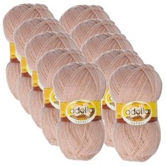 Пряжа Adelia Natali, 100 % акрил, 50 г, 300 м, 10 шт., №17 т.бежевый
