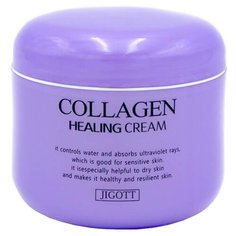 Jigott Collagen Healing Cream Ночной омолаживающий лечебный крем для лица с коллагеном, 100 г