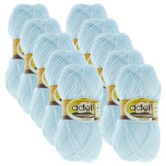 Пряжа Adelia Jane, 100 % акрил, 50 г, 227 м, 10 шт., 01 белый-бл.голубой