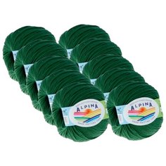 Пряжа Alpina Rene, 100 % хлопок, 50 г, 150 м, 10 шт., №987 т.зелёный