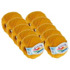 Пряжа Alpina Rene, 100 % хлопок, 50 г, 150 м, 10 шт., №190 золотистый