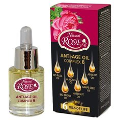 Масло Natural Rose Anti-Age Oil Complex 6 Антивозрастной комплекс "6 масел жизни" для лица 15 мл