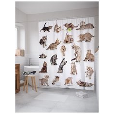 Штора для ванной JoyArty Кошачьи игры 180х200 (sc-15555) разноцветный