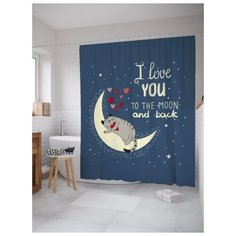 Штора для ванной JoyArty Валентинка с котиком 180х200 (sc-91999) разноцветный