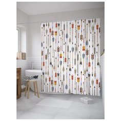 Штора для ванной JoyArty Хаотические стрелы 180х200 (sc-10318) разноцветный