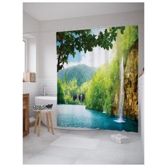 Штора для ванной JoyArty Река с водопадами 180х200 (sc-20938) разноцветный