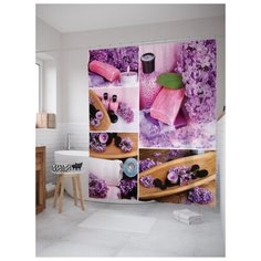 Штора для ванной JoyArty Ароматный коллаж 180х200 (sc-18456) разноцветный