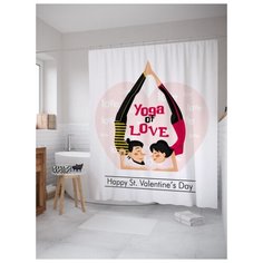 Штора для ванной JoyArty Любовь и спорт 180х200 (sc-91991) разноцветный