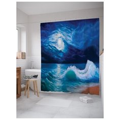 Штора для ванной JoyArty Танцующие волны 180х200 (sc-15019) разноцветный