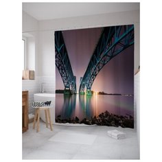 Штора для ванной JoyArty Двойной мост 180х200 (sc-12234) разноцветный
