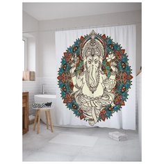 Штора для ванной JoyArty Мудрый Ганеша 180х200 (sc-16862) разноцветный