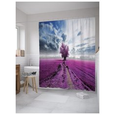 Штора для ванной JoyArty Дерево в поле 180х200 (sc-8644) разноцветный