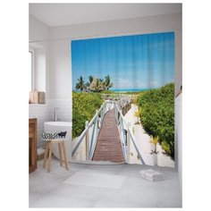 Штора для ванной JoyArty Прогулка по морским садам 180х200 (sc-16133) разноцветный