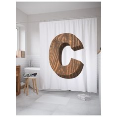 Штора для ванной JoyArty C из дерева 180х200 (sc-4532c) разноцветный