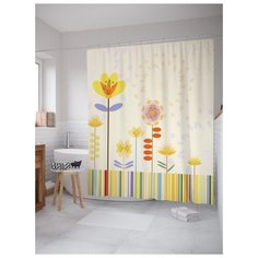 Штора для ванной JoyArty Примитивные цветы 180х200 (sc-21106) разноцветный
