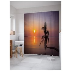 Штора для ванной JoyArty Пальма на закате 180х200 (sc-18995) разноцветный