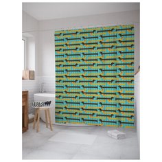 Штора для ванной JoyArty Анималистические таксы 180х200 (sc-74291) разноцветный