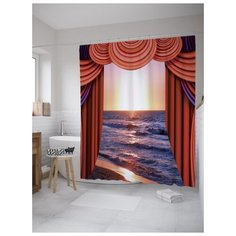 Штора для ванной JoyArty Пляжный занавес 180х200 (sc-8484) разноцветный
