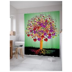 Штора для ванной JoyArty Сердечное дерево 180х200 (sc-13461) разноцветный