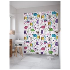 Штора для ванной JoyArty Коты веселятся 180х200 (sc-25653) разноцветный