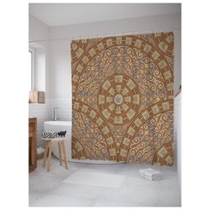 Штора для ванной JoyArty Сложные чешуйки 180х200 (sc-30443) разноцветный