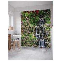 Штора для ванной JoyArty Водопад в саду 180х200 (sc-17897) разноцветный