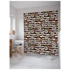 Штора для ванной JoyArty Кокосовые грядки 180х200 (sc-58258) разноцветный