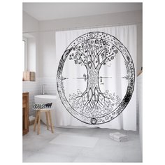 Штора для ванной JoyArty Символьное дерево 180х200 (sc-16023) разноцветный