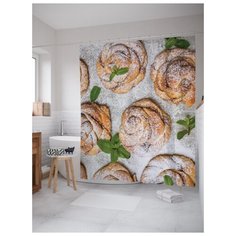 Штора для ванной JoyArty Круассаны 180х200 (sc-105998) разноцветный