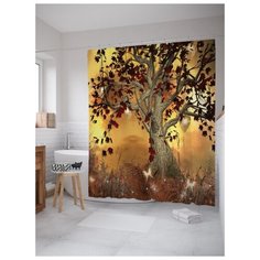 Штора для ванной JoyArty Древо познания 180х200 (sc-2934) разноцветный
