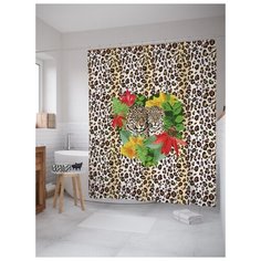 Штора для ванной JoyArty Любовь леопардов 180х200 (sc-78040) разноцветный