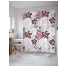 Штора для ванной JoyArty Кустарные цветы 180х200 (sc-31172) разноцветный