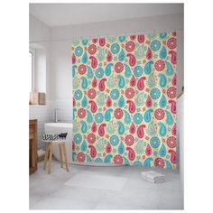 Штора для ванной JoyArty Цветочные узоры 180х200 (sc-13621) разноцветный