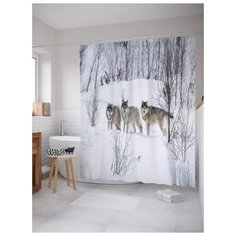Штора для ванной JoyArty Снежные волки 180х200 (sc-18884) разноцветный