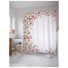 Штора для ванной JoyArty Музыкальное наполнение 180х200 (sc-12696) разноцветный