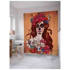 Штора для ванной JoyArty Катрина в День мертвых 180х200 (sc-26751) разноцветный