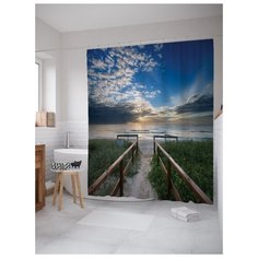 Штора для ванной JoyArty Вслед за морем 180х200 (sc-16123) разноцветный