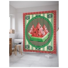 Штора для ванной JoyArty Арбузные пирамиды 180х200 (sc-7468) разноцветный