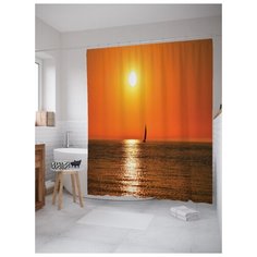 Штора для ванной JoyArty Уплываем в закат 180х200 (sc-16444) разноцветный