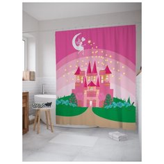 Штора для ванной JoyArty Фея и волшебный дождь 180х200 (sc-19098) разноцветный