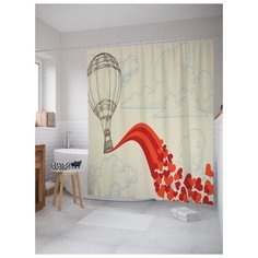 Штора для ванной JoyArty Любовный шлейф 180х200 (sc-22032) разноцветный