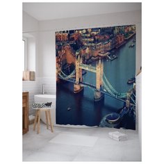 Штора для ванной JoyArty Разводной мост в Британии 180х200 (sc-14656) разноцветный